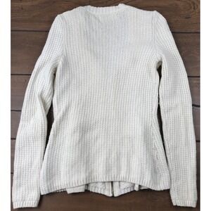 Anthropologie Charlie & Robin Sweater Womens Medium White Full Zip Wool Blend